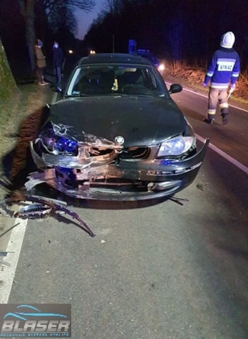 Rybki (gm. Nowa Wieś L.). Wypadek z udziałem czterech samochodów. Jedna osoba w szpitalu