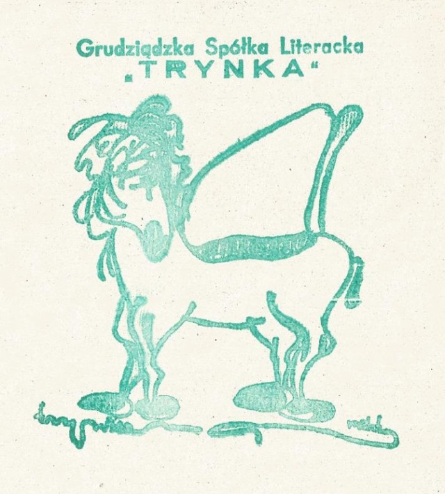 Znak, logo Grudziądzkiej Spółki Literackiej "Trynka".