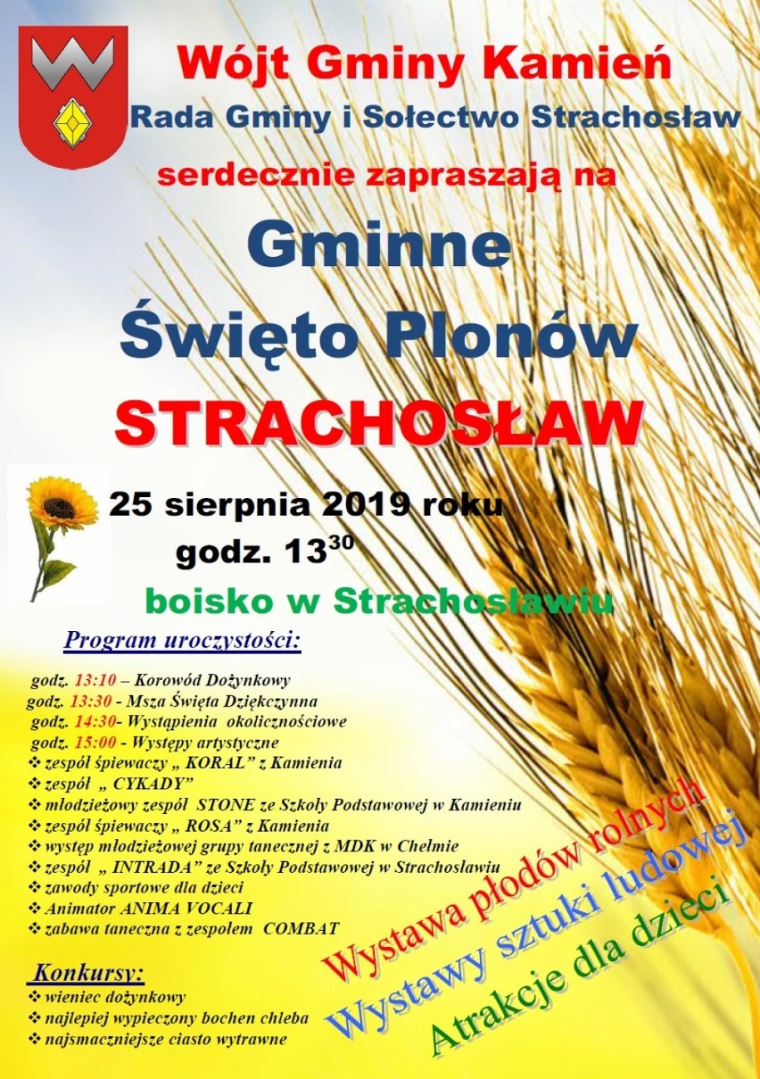 Dożynki Gminy Kamień, 25 sierpnia, boisko w Strachosławiu,...