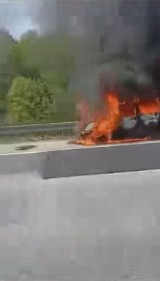 Na autostradzie A1 spalił się samochód! Zdarzenie miało miejsce na wodzisławskim odcinku trasy