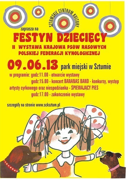 Imprezy w Sztumie: Festyn dla dzieci i wystawa psów w Parku Miejskim