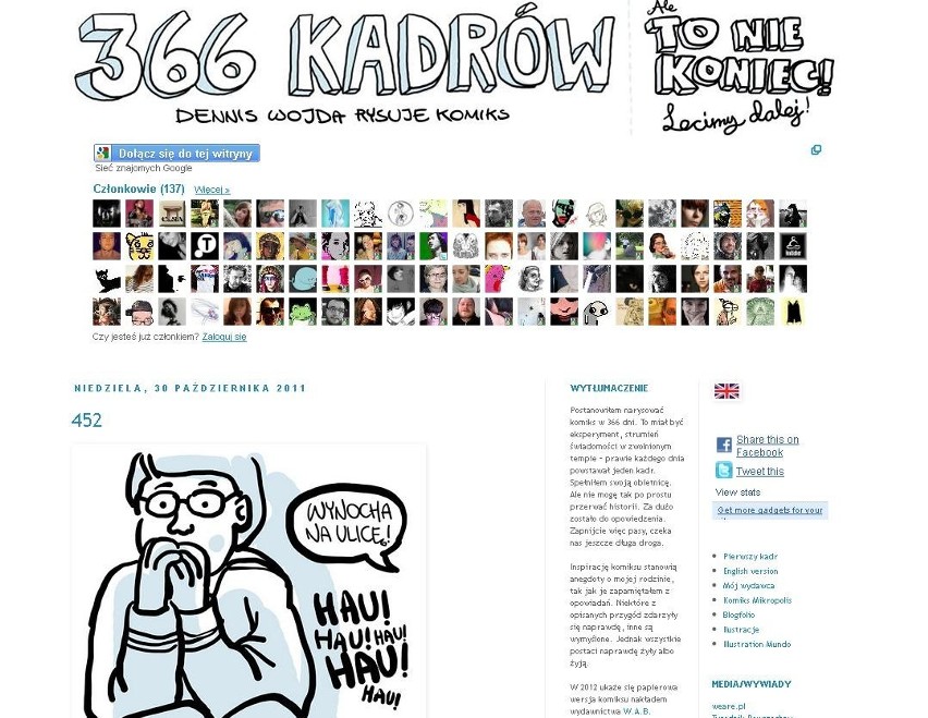 1. 366kadrow.blogspot.com

Blog powstał 13 marca 2010....