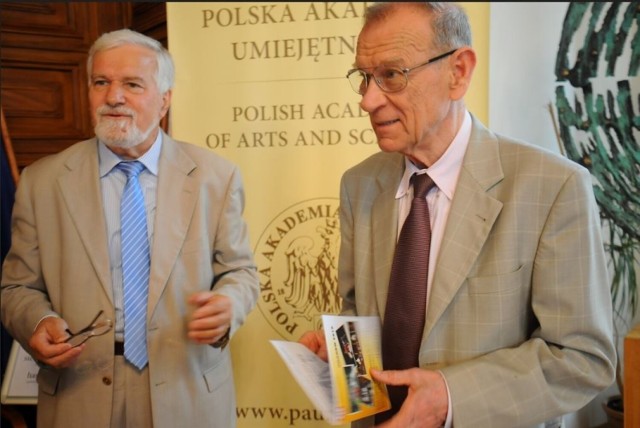 Kazimierz Barczyk przewodniczący SGiPM, prof. Andrzej Białas b. Prezes PAU
