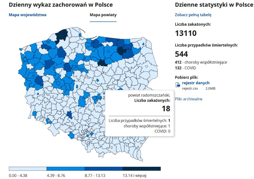 Koronawirus Radomsko. Nowe zakażenia koronawirusem w powiecie radomszczańskim. Zmarła kolejna zakażona osoba [11.12]