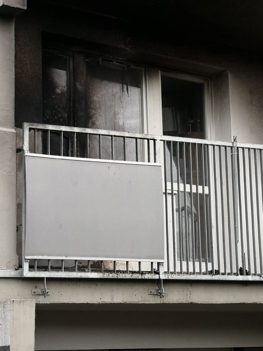 Pożar balkonu na Osiedlu Rusa.