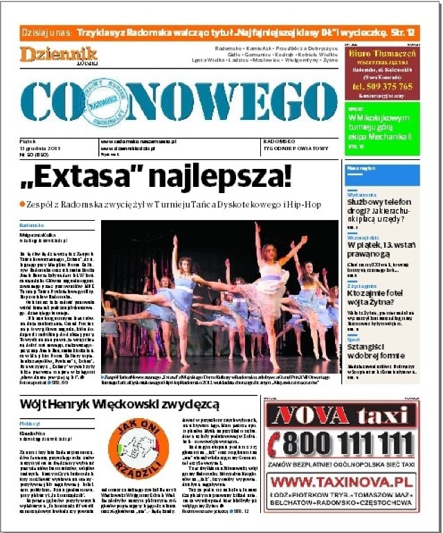 Tygodnik "Co Nowego" Radomsko: O tym przeczytasz w nowym numerze 13 grudnia 2013