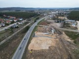 Budowa drogi ekspresowej S6 w Lęborku i w Mostach na zdjęciach wykonanych z drona