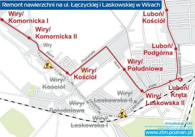 ZTM Poznań: Remont w Wirach - inaczej jeżdżą autobusy nr 701