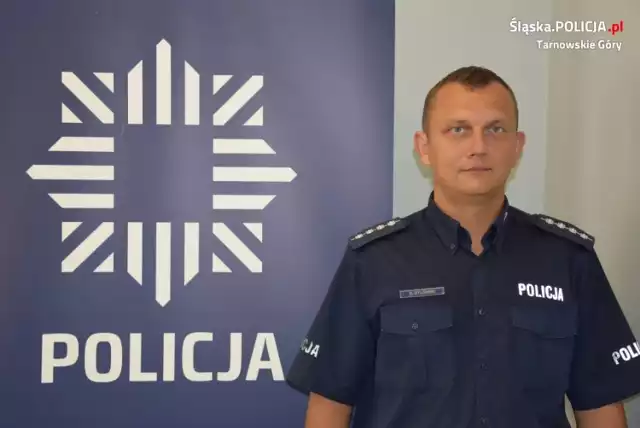 Asp. szt. Damian Dylewski - nowy naczelnik Wydziału Ruchu Drogowego w tarnogórskiej policji.