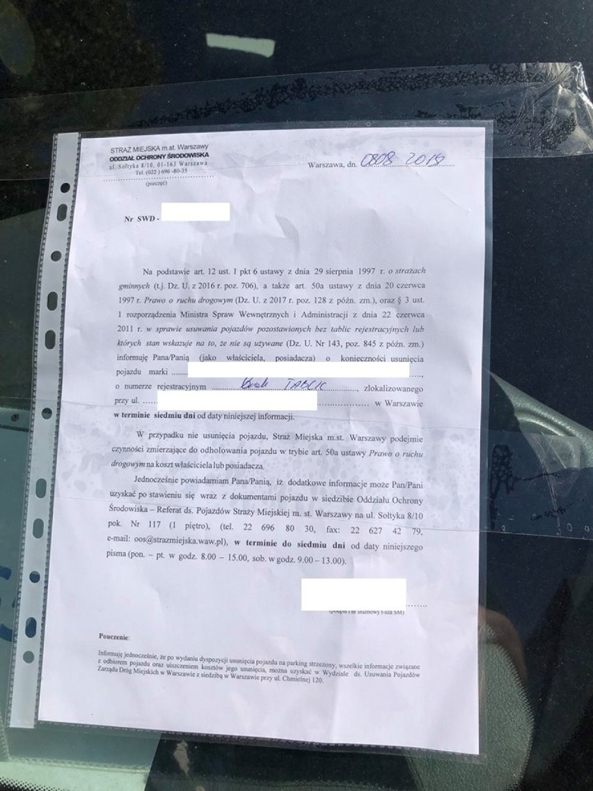 Problem wraków na stołecznych ulicach i parkingach jest...