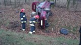 Wypadek w Marchwaczu. Renault dachowało w przydrożnym rowie. ZDJĘCIA