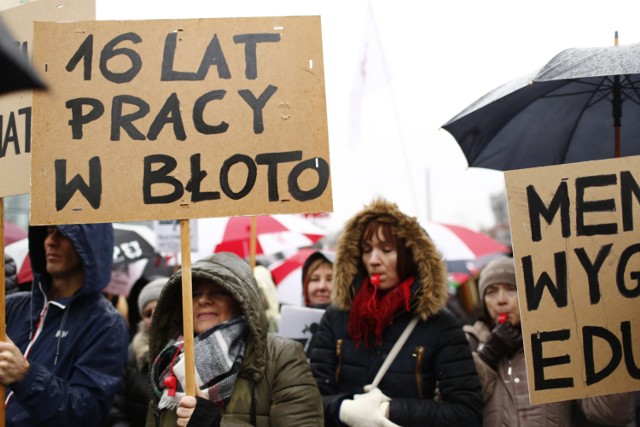 Protest nauczycieli w Warszawie