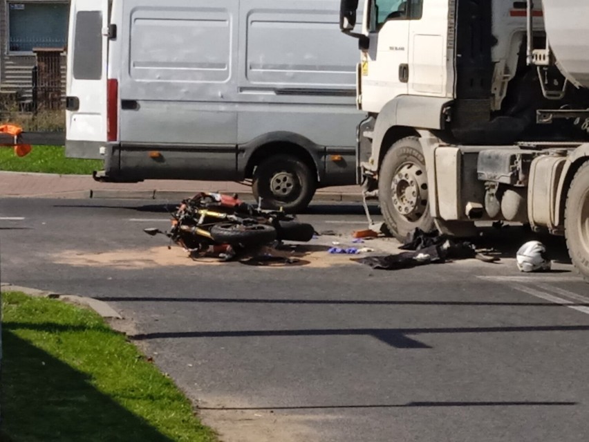 Wypadek motocyklisty na Przecławiu