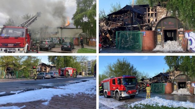 Pożar miał miejsce w dawnej restauracji "Karczma Rzym" na Pradze-Południe w Warszawie.