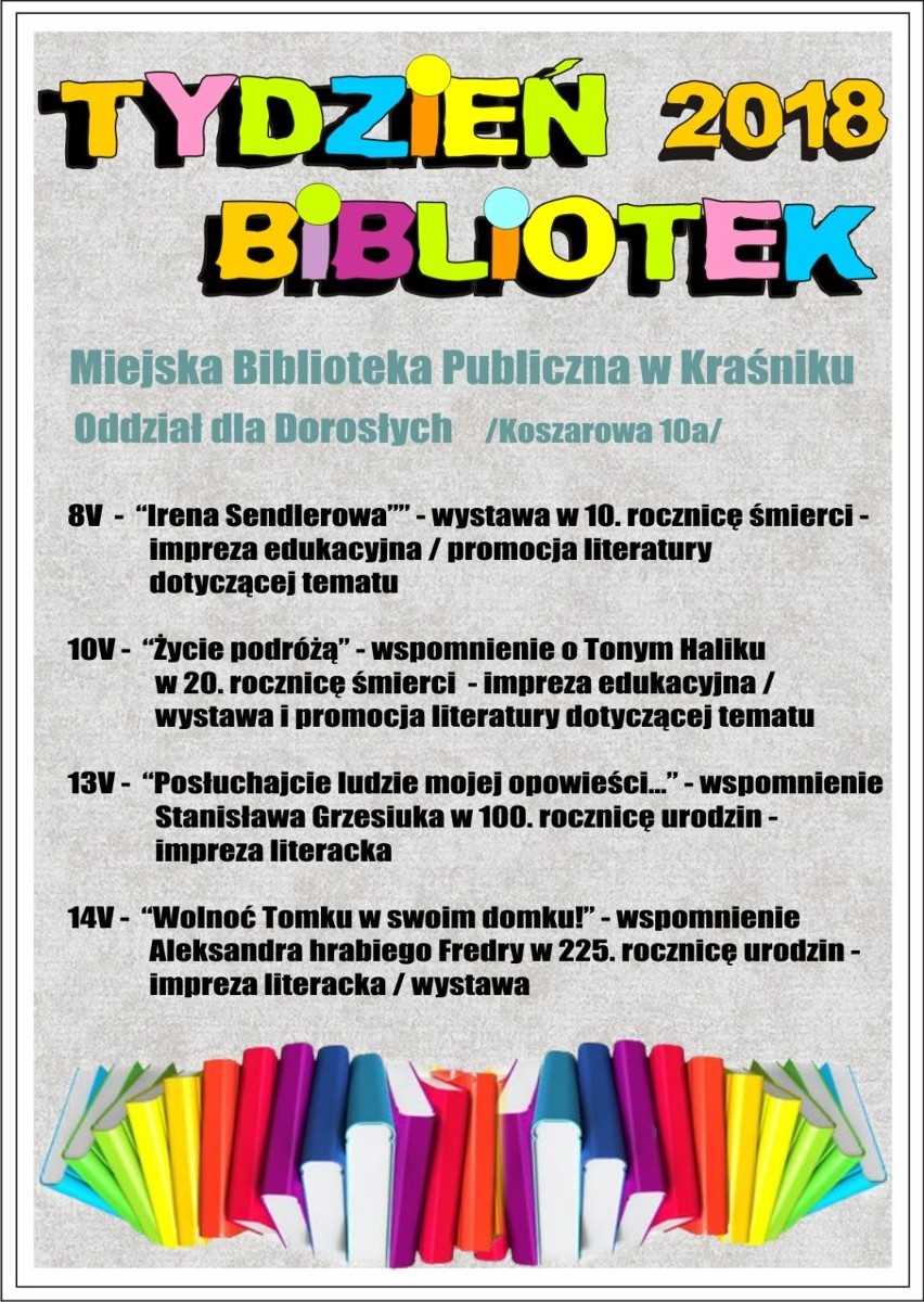 XV Ogólnopolski Tydzień Bibliotek. Sprawdź co przygotowały biblioteki w Kraśniku