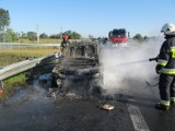 Pożar samochodu na autostradzie A1 [ZDJĘCIA]