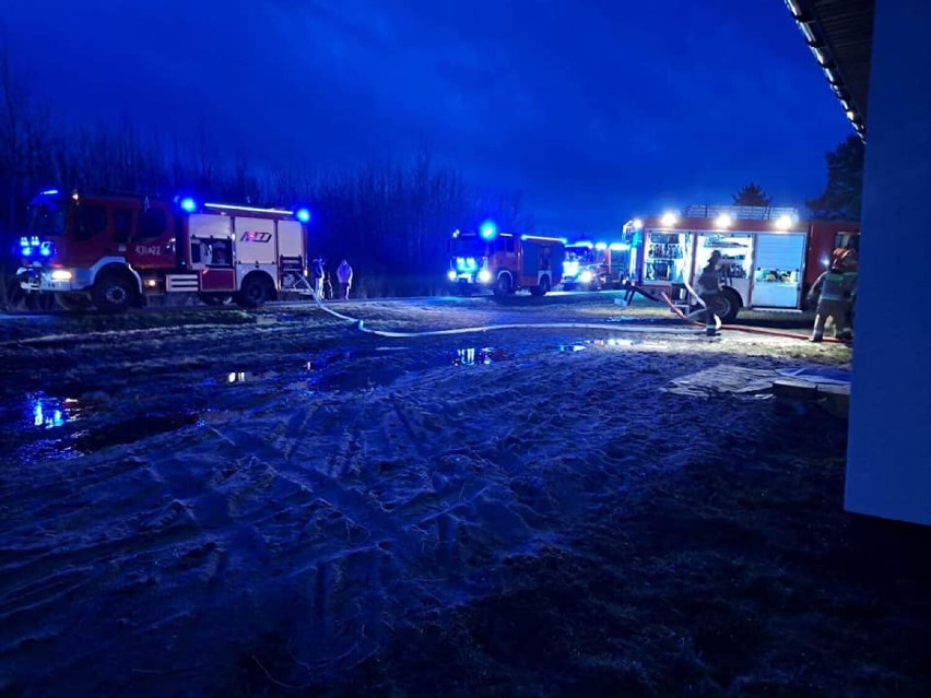 Pożar domu w miejscowości Dobra w gminie Sędziejowice