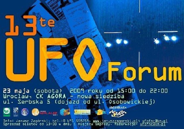 Plakat promujący XIII UFO Forum, Wrocław 2009