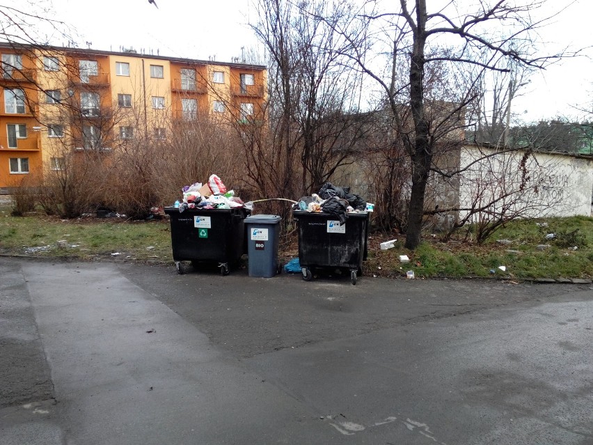 Śmieci w Bytomiu - 23 grudnia 2013. Przy niektórych posesjach sporo bałaganu