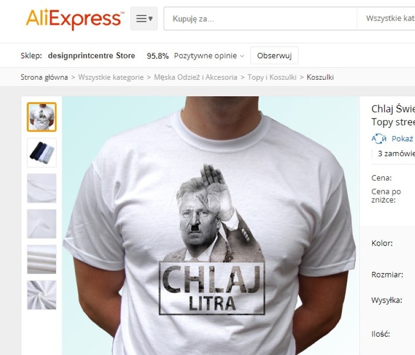 Aleksander Kwaśniewski jako Hitler! Szokująca koszulka z AliExpress!