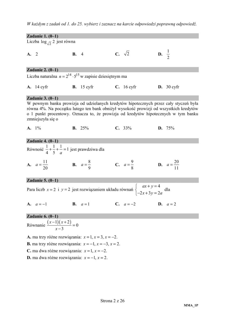 MATURA 2019. Matematyka - ARKUSZE CKE, ODPOWIEDZI. Sprawdź tegoroczne pytania