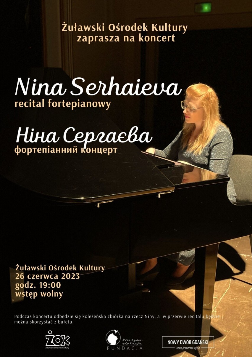 Żuławski Ośrodek Kultury zaprasza na koncert Niny Serhaievy.Muzyczne spotkanie z klasyką