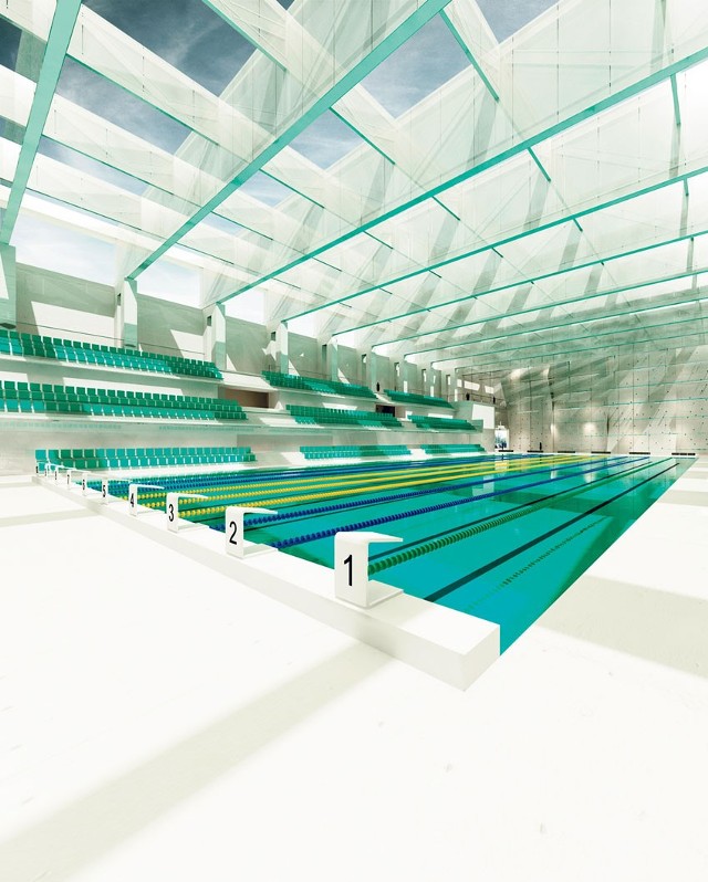 50-metrowy basen na politechnice ma być głównym elementem sportowego kompleksu. Obok niego mają tam powstać mały basen z podnoszonym dnem (do rozgrzewki i skoków do wody), hala z widownią na 1800 miejsc do gier zespołowych oraz ściana wspinaczkowa.