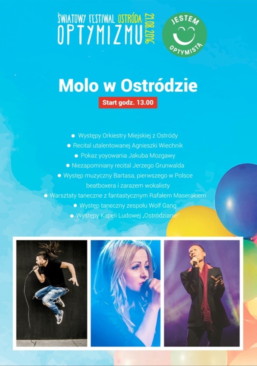 Światowy Festiwal Optymizmu już 21 sierpnia w Ostródzie