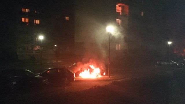 Na ulicy Czołgistów płonęło audi