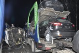 Wypadek w Napierkach. Zderzyły się trzy ciężarówki [ZDJĘCIA]