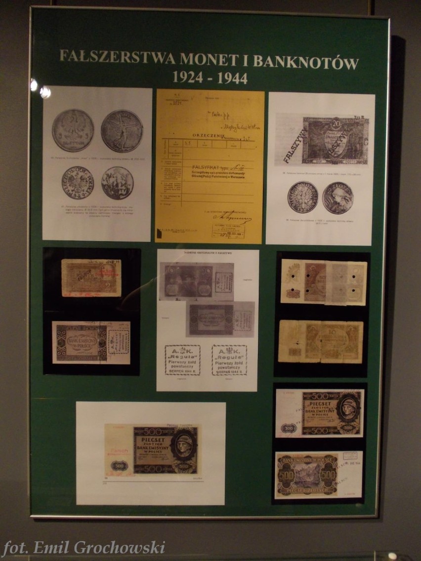 Fałszerstwa pieniędzy - wystawa w Płocku