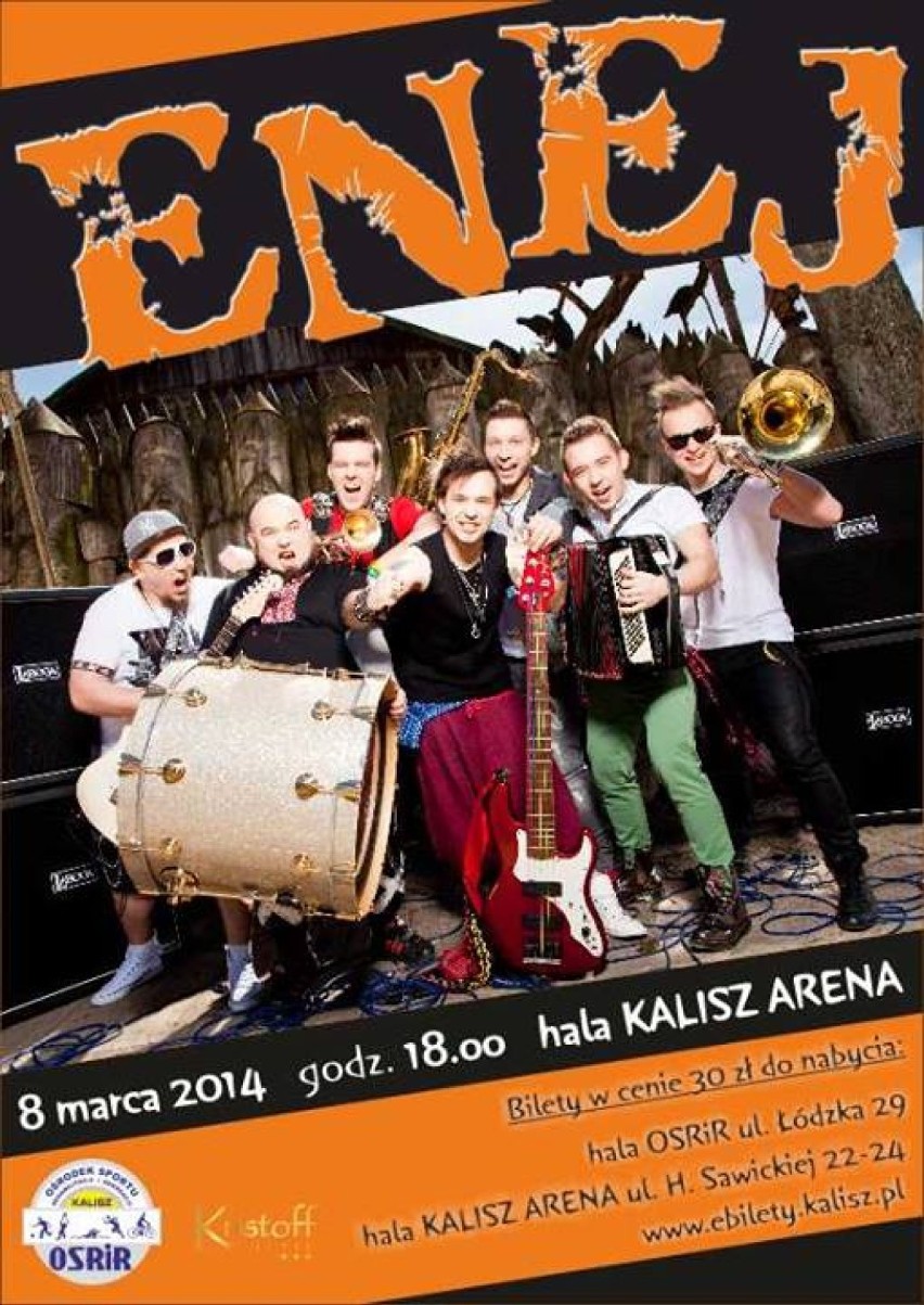 8 marca w Kaliszu zagra zespół Enej. Koncert rozpocznie się...