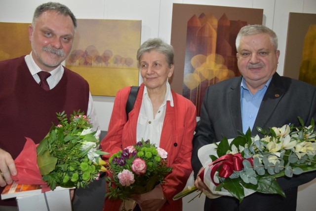 Od lewej - Jarosław Pióro, Teresa Borawska i Józef Ziółkowski