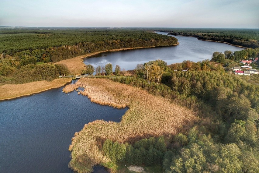 Jezioro Wojnowskie i Wojnowo na fotografiach z lotu ptaka...