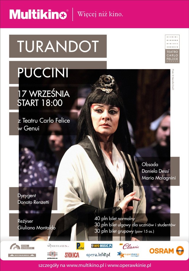 „Turandot” z Genui do Multikina. Mamy zaproszenia [konkurs]