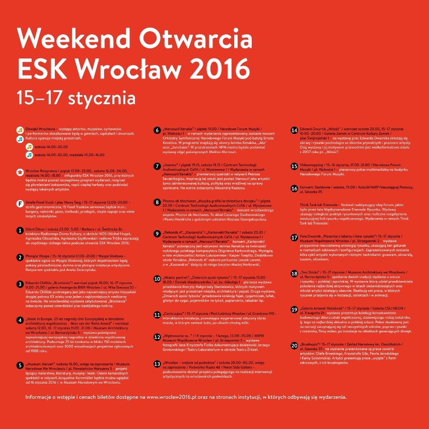 Weekend otwarcia ESK 2016 we Wrocławiu (PROGRAM)