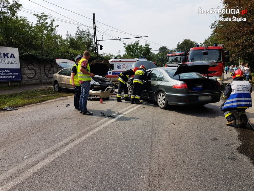 Wypadek na ulicy Niedurnego w Rudzie Śląskiej