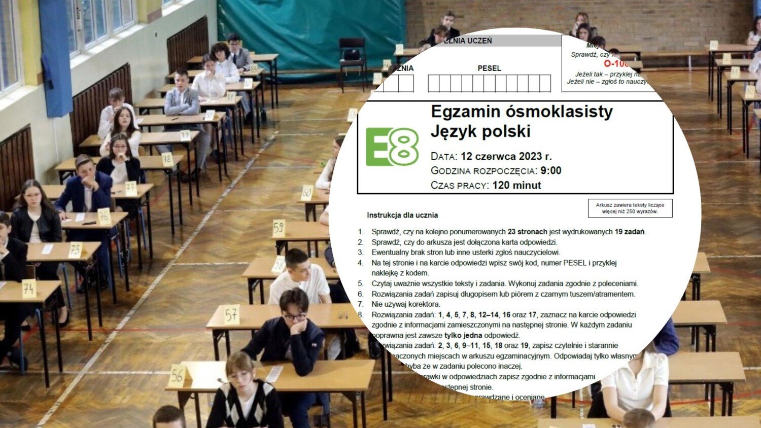 Egzamin ósmoklasisty 2023: język polski w terminie dodatkowym – arkusz
