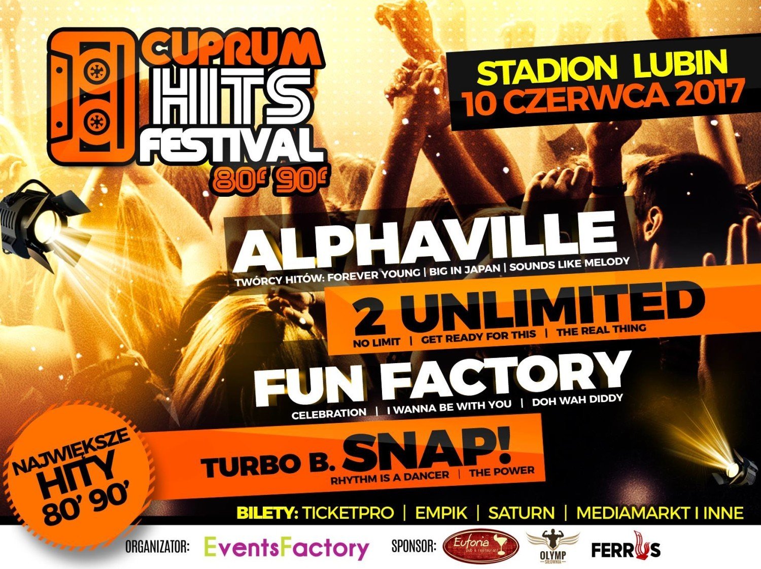 Fun Factory wraca na lubiński stadion po ponad dwóch dekadach. Cuprum Hits  Festival już w czerwcu | Lubin Nasze Miasto