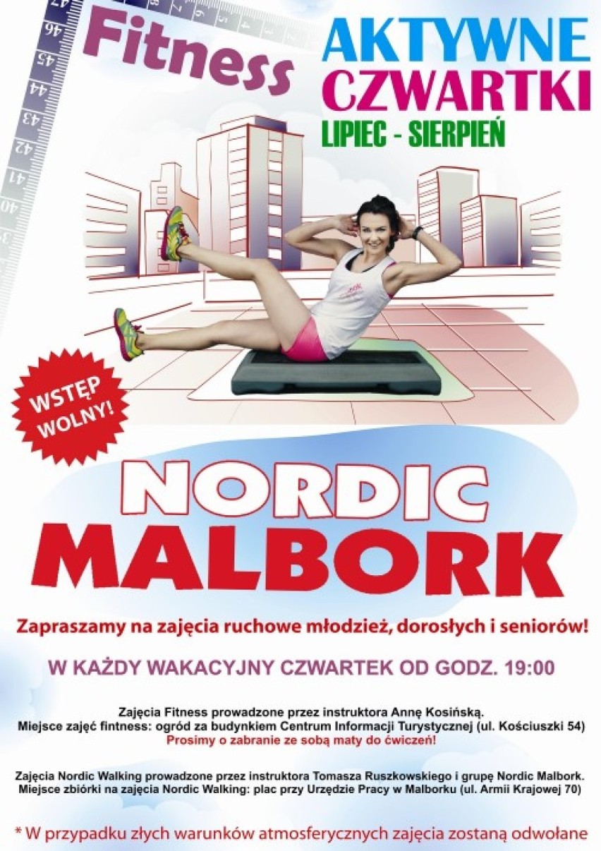 Malbork. Weź udział w aktywnym czwartku z darmowymi zajęciami fitness i Nordic Walking