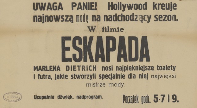 Wielki Festyn w Chmielowie o godzinie 2-giej po południu, Zabawa Ludowa w Gorzycach, muzyka jaz-zowa na Zabawie Tanecznej w Baranowie Sandomierskim czy Wieczór Sylwestrowy organizowany w salach własnych Towarzystwa Kasynowego w Tarnobrzegu, z muzyką salonową. A może organizowana przez Związek Rzemieślników Chrześcijan w Tarnobrzegu zabawa taneczna, na której wystarczy strój spacerowy?

Na ekranie kina dźwiękowego Sokół w Tarnobrzegu wyświetlano „Eskapadę” z Marleną Dietrich, która – uwaga panie – nosi najpiękniejsze toalety i futra, jakie stworzyli dla niej najwięksi mistrze mody. Film „Mleczna droga” z Haroldem Loydem ostatecznie wyświetlono później, w związku z przerwą prądu, zaś „Pana Twardowskiego” wyświetlono na ogólne życzenie Publiczności. Jak na plakatach informowano, wyświetlanie filmu zależne jest od dostarczania prądu przez elektrownię.

Zobacz niezwykłe afisze i reklamy z okresu przedwojennego, wojennego i z wczesnych lat powojennych z Tarnobrzega i okolic. 