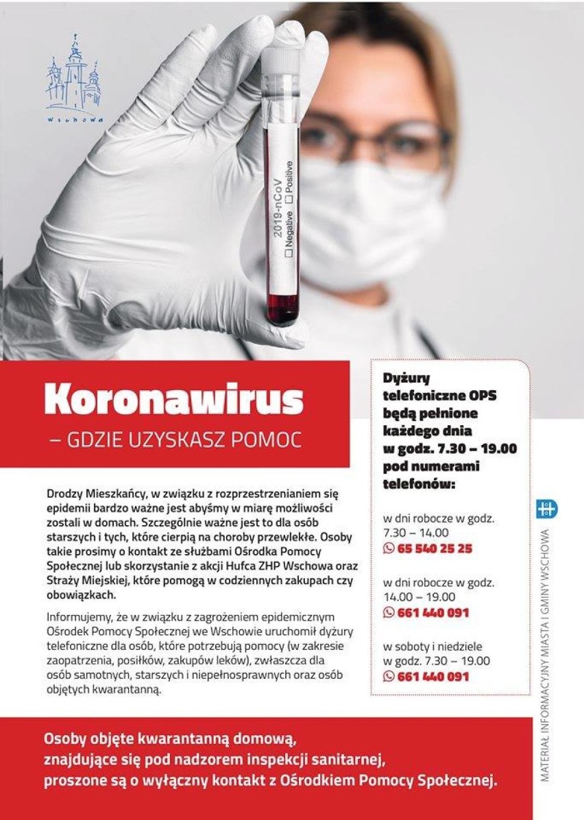 WSCHOWA. Najnowsze informacje z dnia 31.03.2020 r. na temat zakażeń koronawirusem w powiecie wschowskim [ZDJĘCIA] 