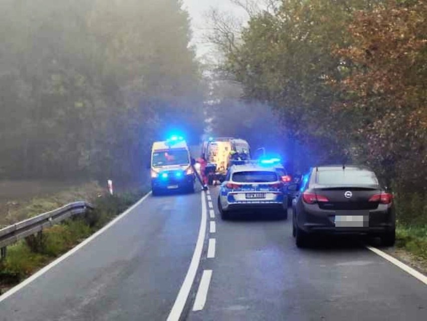 Skoda uderzyła w przydrożne drzewo. W aucie jechał tylko...