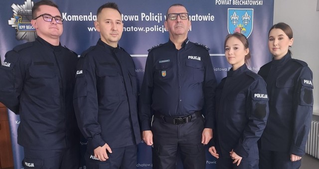 Nowi policjanci w Komendzie Powiatowej Policji w Bełchatowie