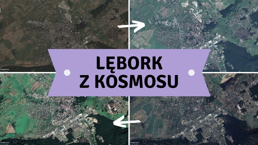 Lębork widziany z kosmosu! Zobaczcie, jak zmieniało się miasto. Niecodzienna perspektywa!