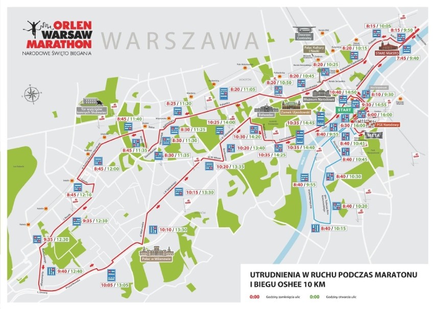 Orlen Warsaw Marathon 2018. Trasa biegu, utrudnienia,...