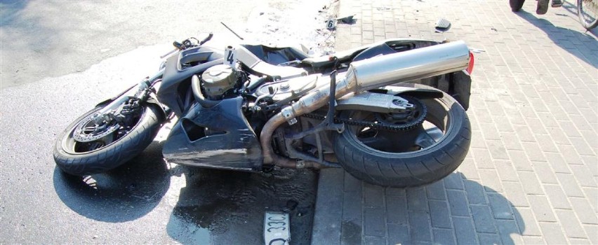 Wypadek motocyklisty na Wolskiej