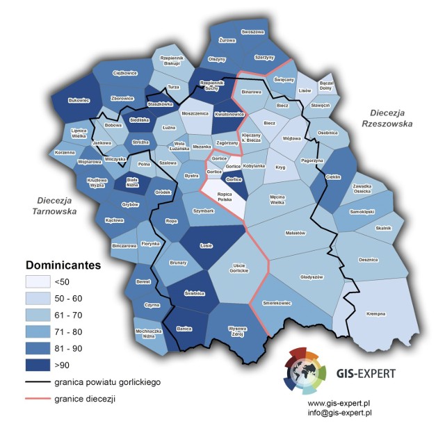 Dane potrzebne do opracowania mapy przygotował Instytut Statystyki Kościoła Katolickiego.