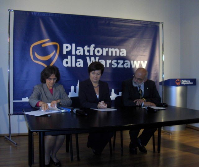 Konferencja prasowa kandydatki na fotel prezydenta Warszawy Hanny Gronkiewicz-Wlatz. | Fot. Edyta Piotrowska.