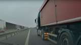 Wymuszanie pierwszeństwa na drodze S8. TIR zepchnął auto osobowe pod Oleśnicą [FILM]